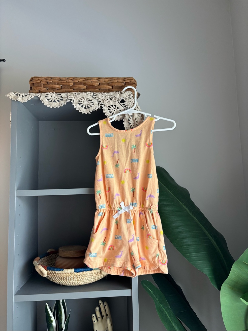 cat & jack beach print short romper for toddler